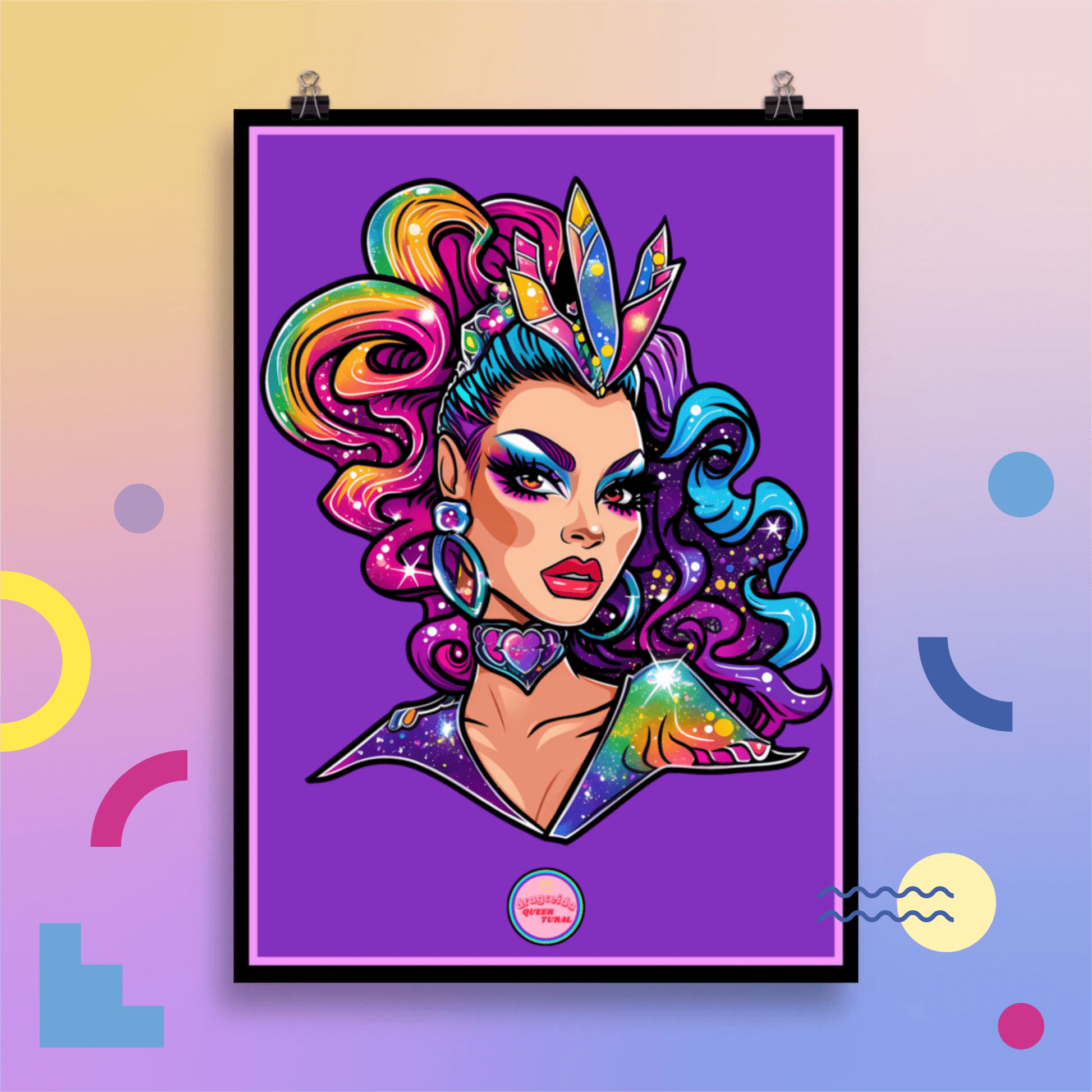 👑 Ilustración Queer | Drag Queens | ¡Envío Gratis! 🔥 Edición Blush Belle 🔥 - Dragceida Queertural