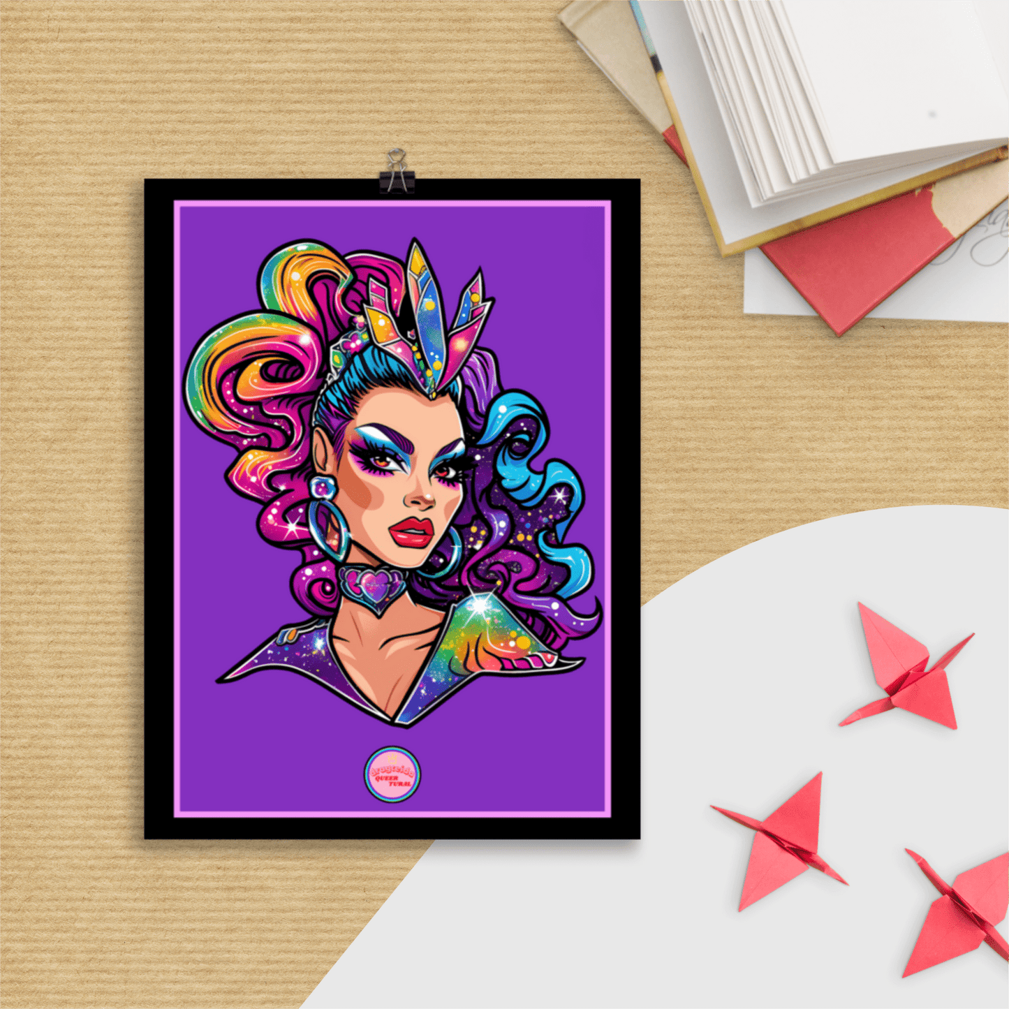 👑 Ilustración Queer | Drag Queens | ¡Envío Gratis! 🔥 Edición Blush Belle 🔥 - Dragceida Queertural