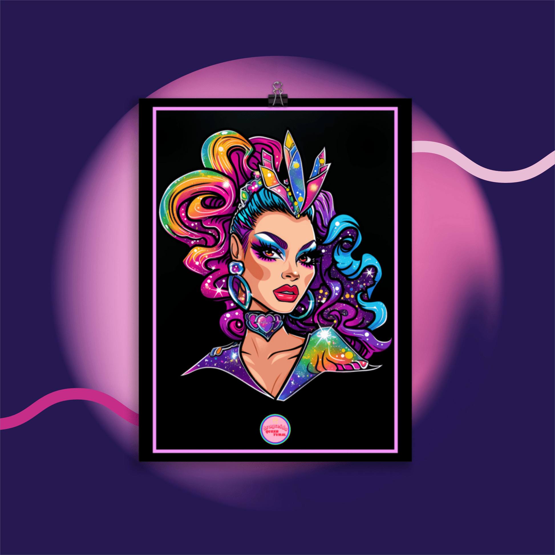 👑 Ilustración Queer | Drag Queens | ¡Envío Gratis! 🔥 Edición Blush Belle 🔥 - Dragceida Queertural