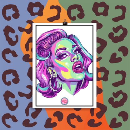 👑 Ilustración Queer | Drag Queens | ¡Envío Gratis! 🔥 Edición Electra Sparkle 🔥 - Dragceida Queertural