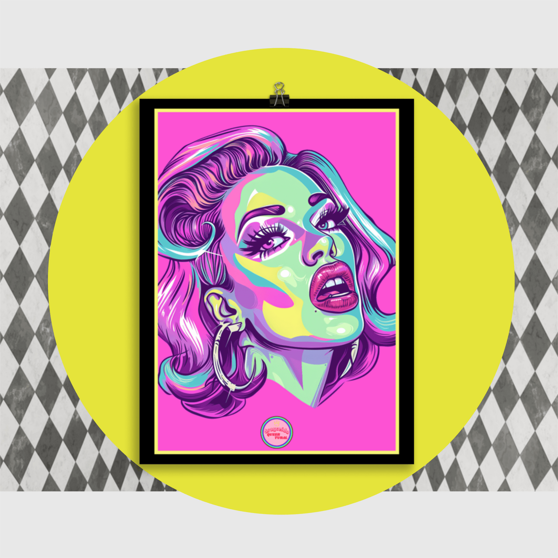 👑 Ilustración Queer | Drag Queens | ¡Envío Gratis! 🔥 Edición Electra Sparkle 🔥 - Dragceida Queertural