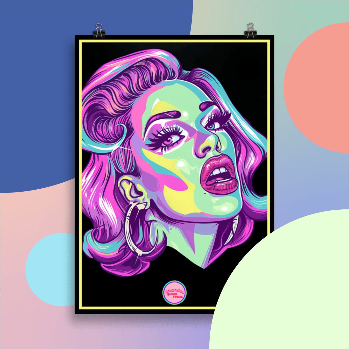 👑 Ilustración Queer | Drag Queens | ¡Envío Gratis! 🔥 Edición Electra Sparkle 🔥 - Dragceida Queertural