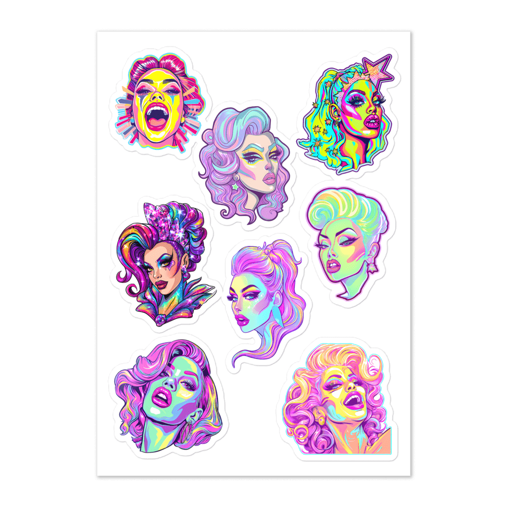 🌈 Pack Stickers | Drag Queens | ¡Envío Gratis! 👑 Edición Divinique 👑 - Dragceida Queertural