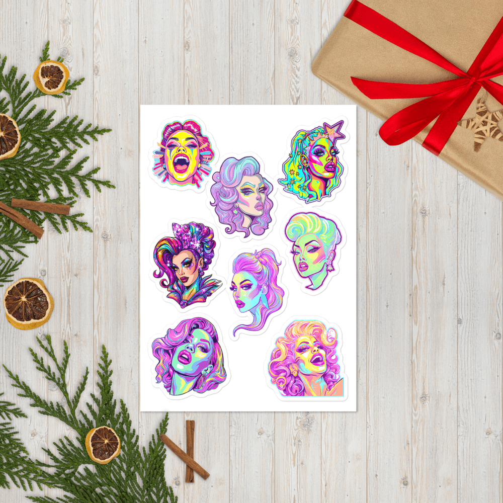 🌈 Pack Stickers | Drag Queens | ¡Envío Gratis! 👑 Edición Divinique 👑 - Dragceida Queertural