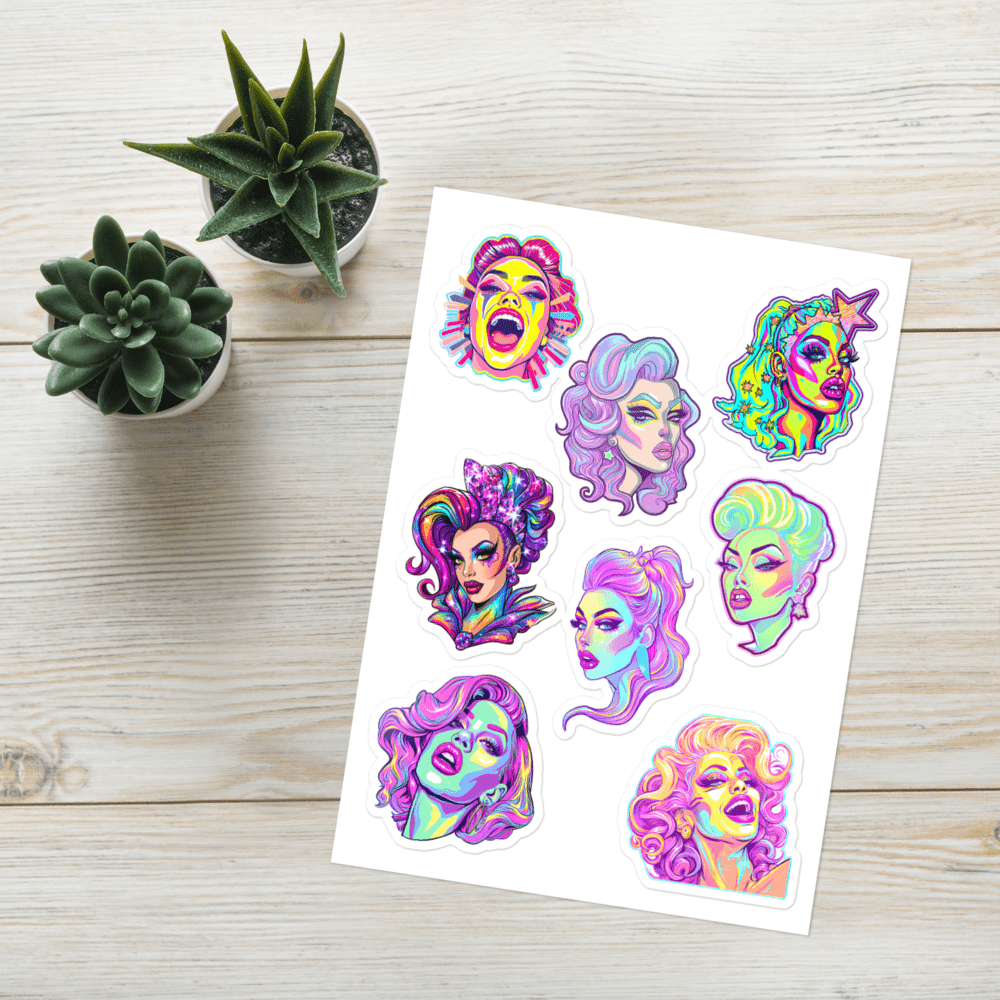 🌈 Pack Stickers | Drag Queens | ¡Envío Gratis! 👑 Edición Divinique 👑 - Dragceida Queertural