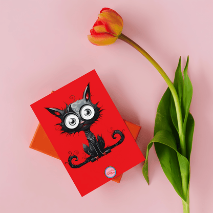 😻 Postal Digital | Gato Inspirado en Tim Burton | ¡Descarga Instantánea! 🐾 Edición Whisper 🐾 - Dragceida Queertural