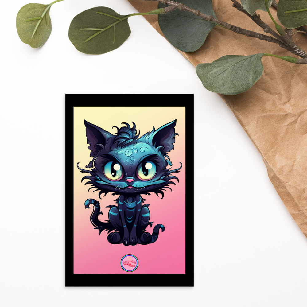 📮 Tarjeta Postal | Gato Inspirado en Tim Burton | ¡Envío Gratis! 🐾 Edición Noir 🐾