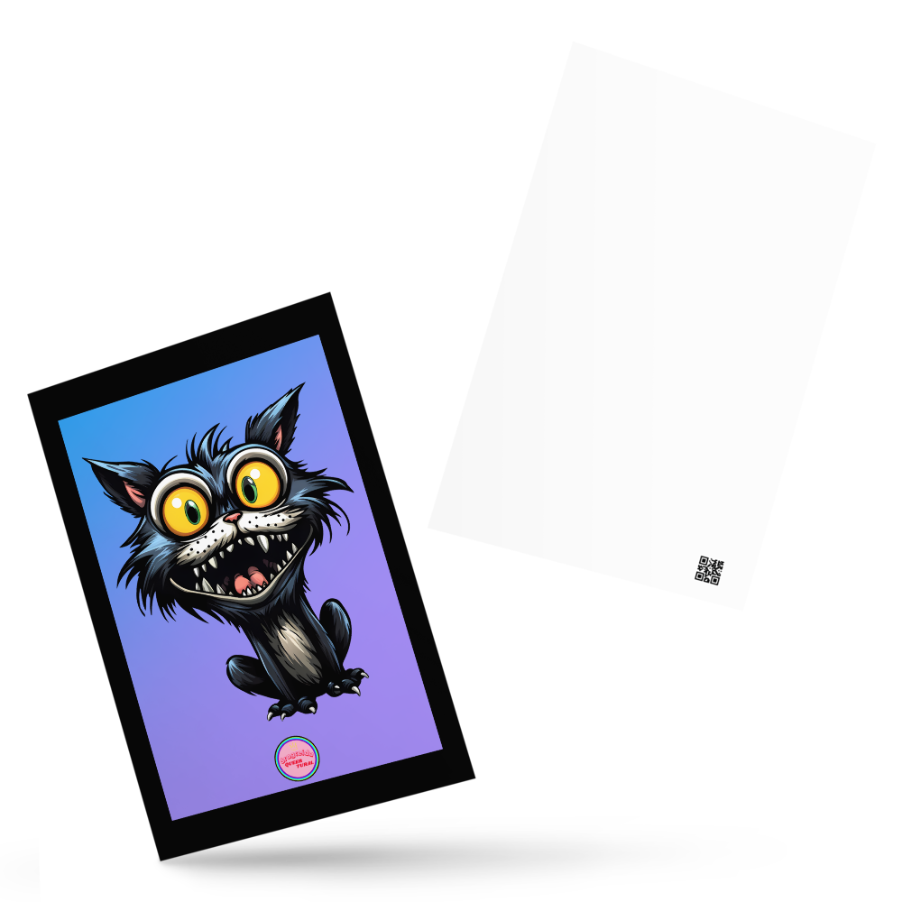 📮 Tarjeta Postal | Gato Inspirado en Tim Burton | ¡Envío Gratis! 🐾 Edición Raven 🐾