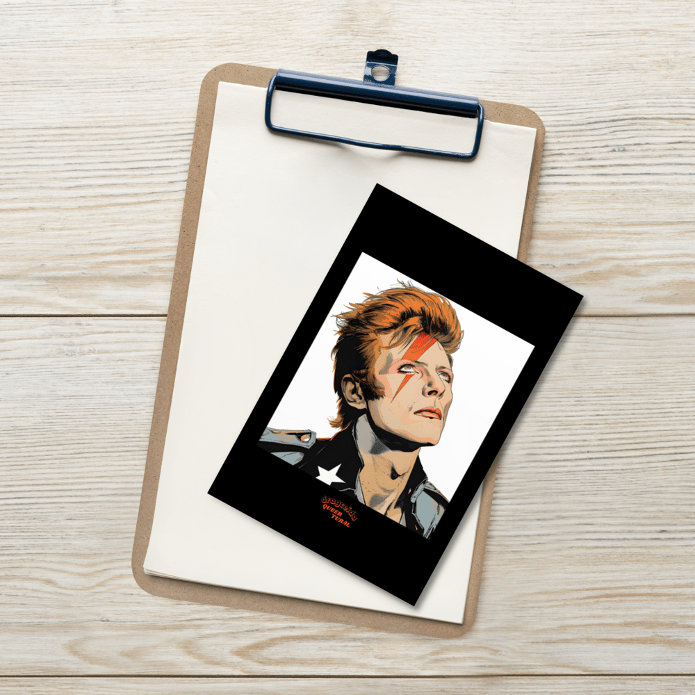 📮 Tarjeta Postal David Bowie | ¡Envío Gratis!⚡Edición Aladdin Sane⚡ - Dragceida Queertural