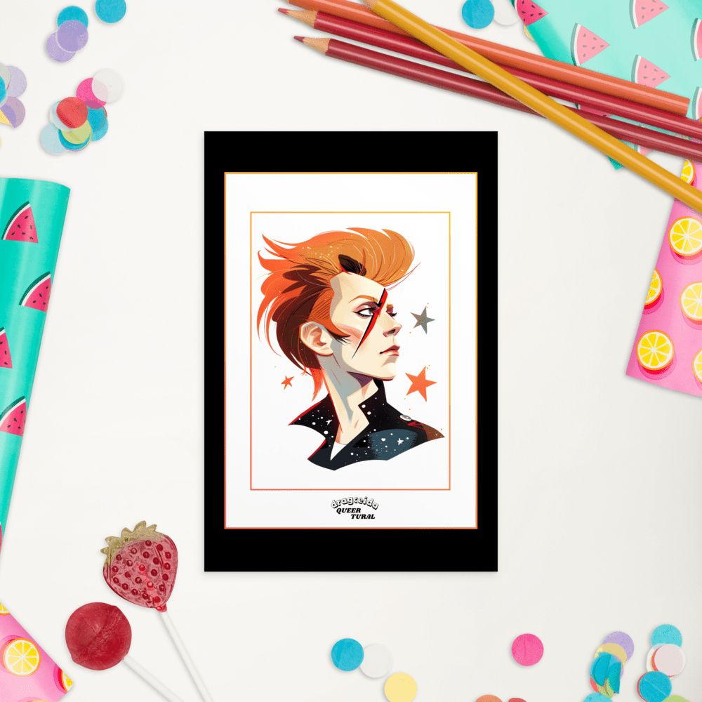 📮 Tarjeta Postal David Bowie | ¡Envío Gratis!⚡Edición Space Oddity⚡ - Dragceida Queertural